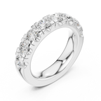Round Cut Moissanite Half Eternity Band in 14K White Gold