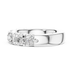 Round Cut Moissanite Half Eternity Band in 14K White Gold