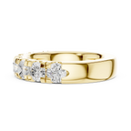 Round Cut Moissanite Half Eternity Band in 14K White Gold