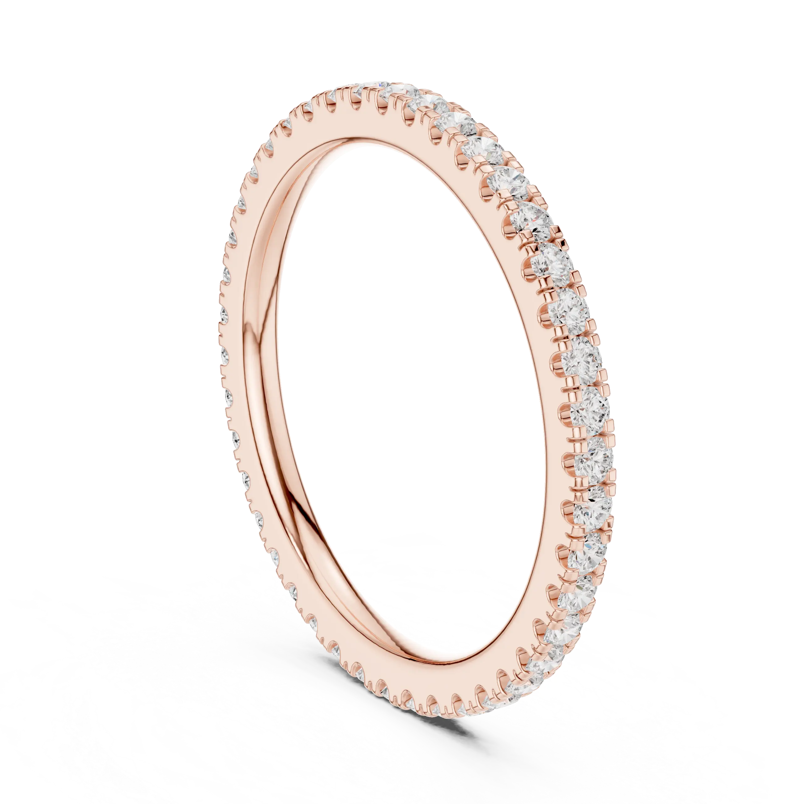 Round Cut Lab Grown Diamond Full Eternity Band in 18K White Gold
