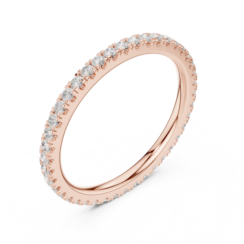 Round Cut Lab Grown Diamond Full Eternity Band in 18K White Gold