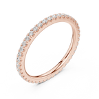 Round Cut Lab Grown Diamond Full Eternity Band in 18K White Gold