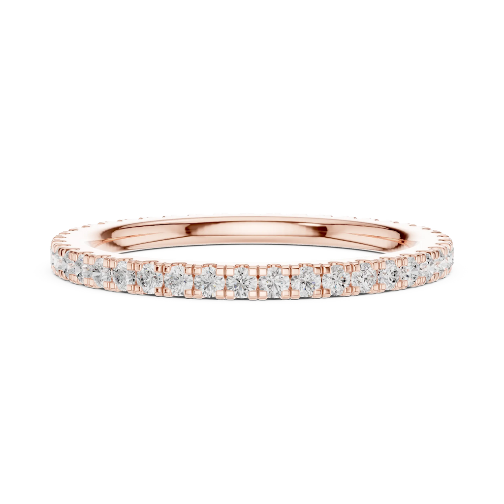 Round Cut Lab Grown Diamond Full Eternity Band in 18K White Gold