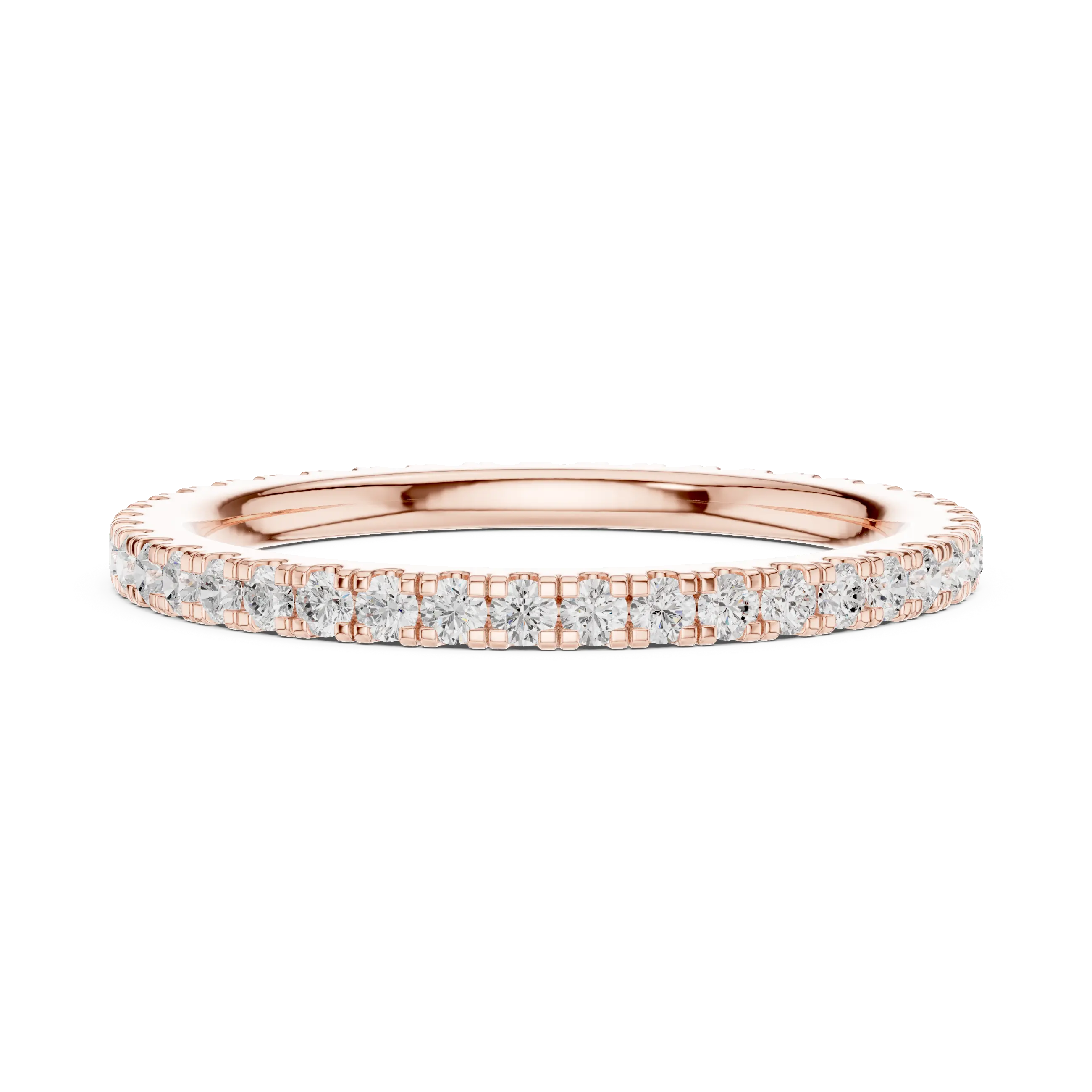 Round Cut Lab Grown Diamond Full Eternity Band in 18K White Gold