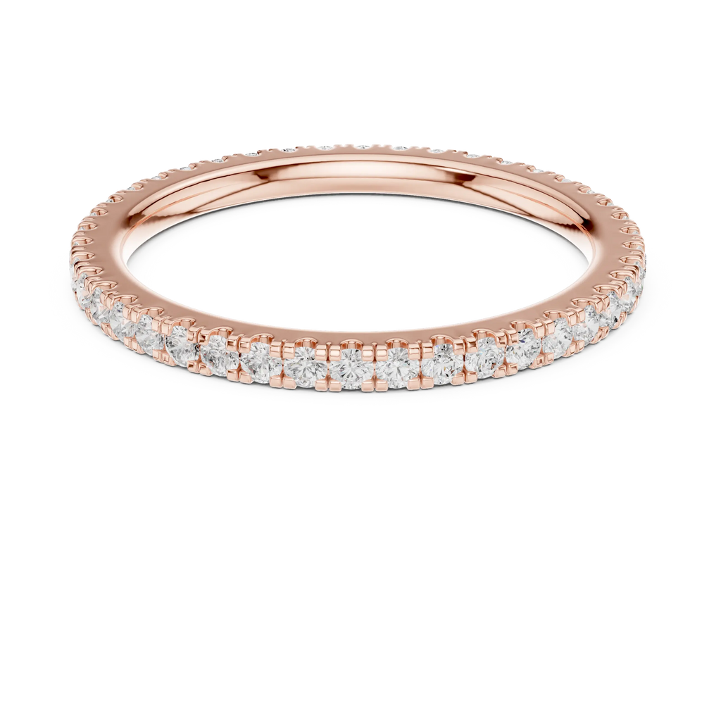 Round Cut Lab Grown Diamond Full Eternity Band in 18K White Gold