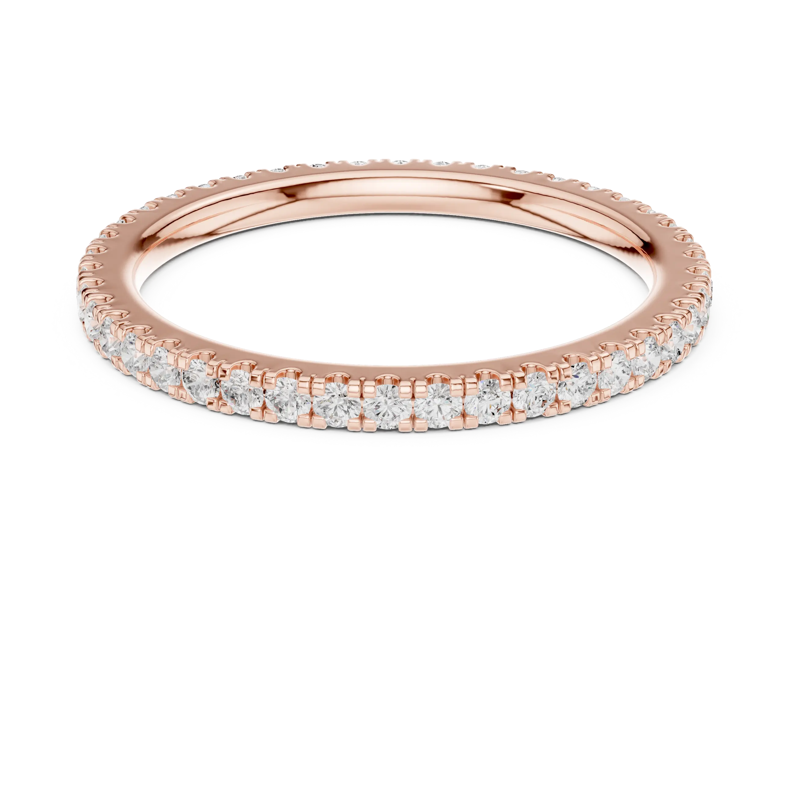 Round Cut Lab Grown Diamond Full Eternity Band in 18K White Gold