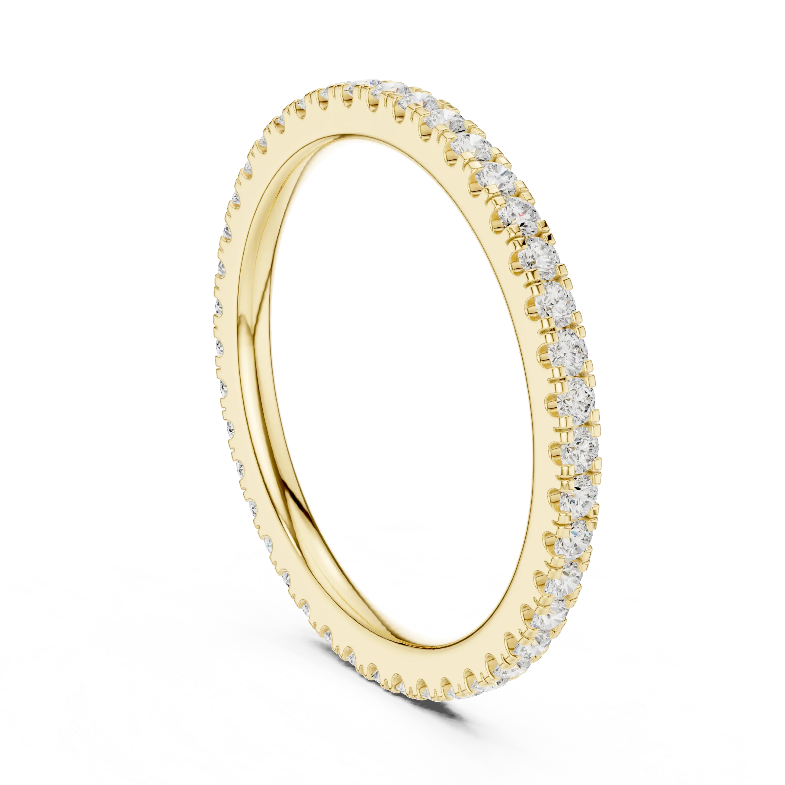 Round Cut Lab Grown Diamond Full Eternity Band in 18K White Gold