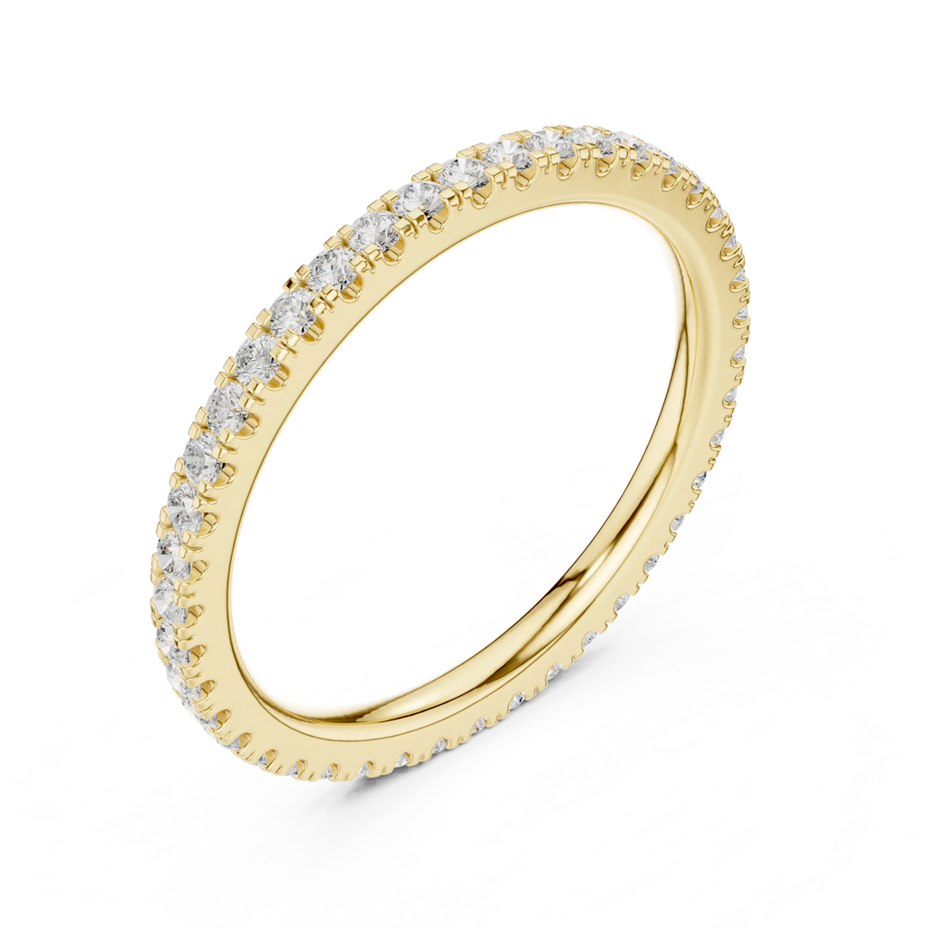 Round Cut Lab Grown Diamond Full Eternity Band in 18K White Gold