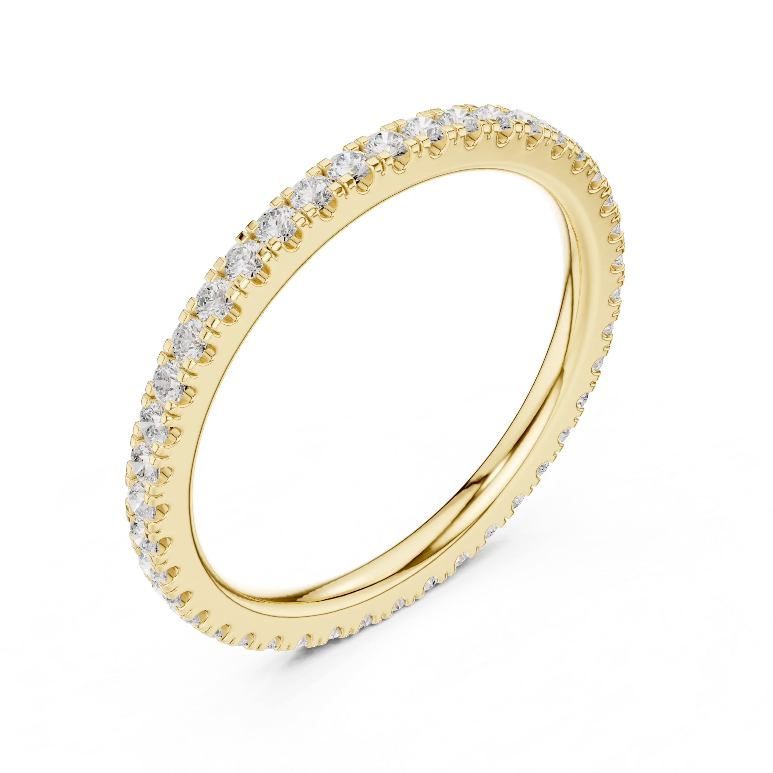 Round Cut Lab Grown Diamond Full Eternity Band in 18K White Gold