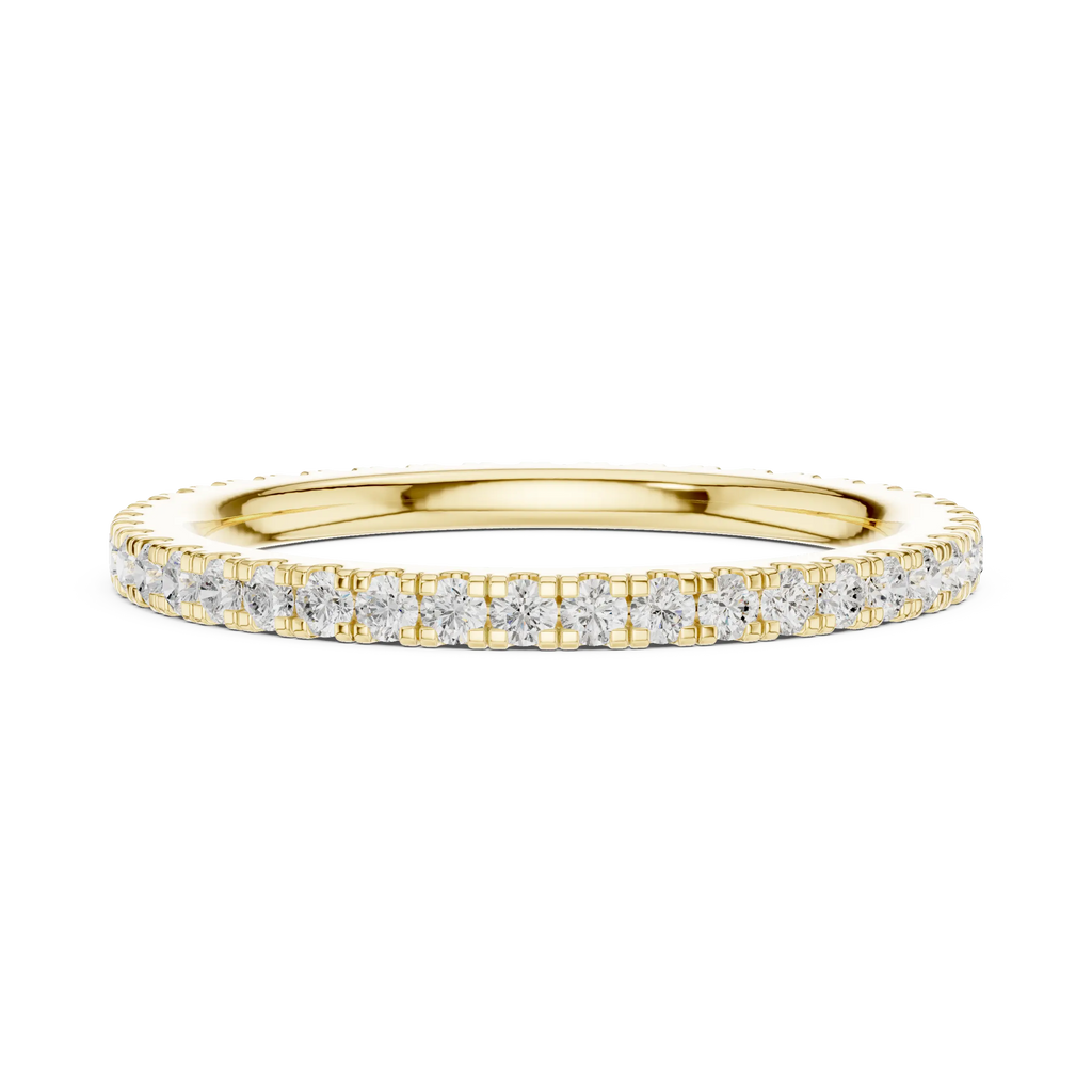 Round Cut Lab Grown Diamond Full Eternity Band in 18K White Gold
