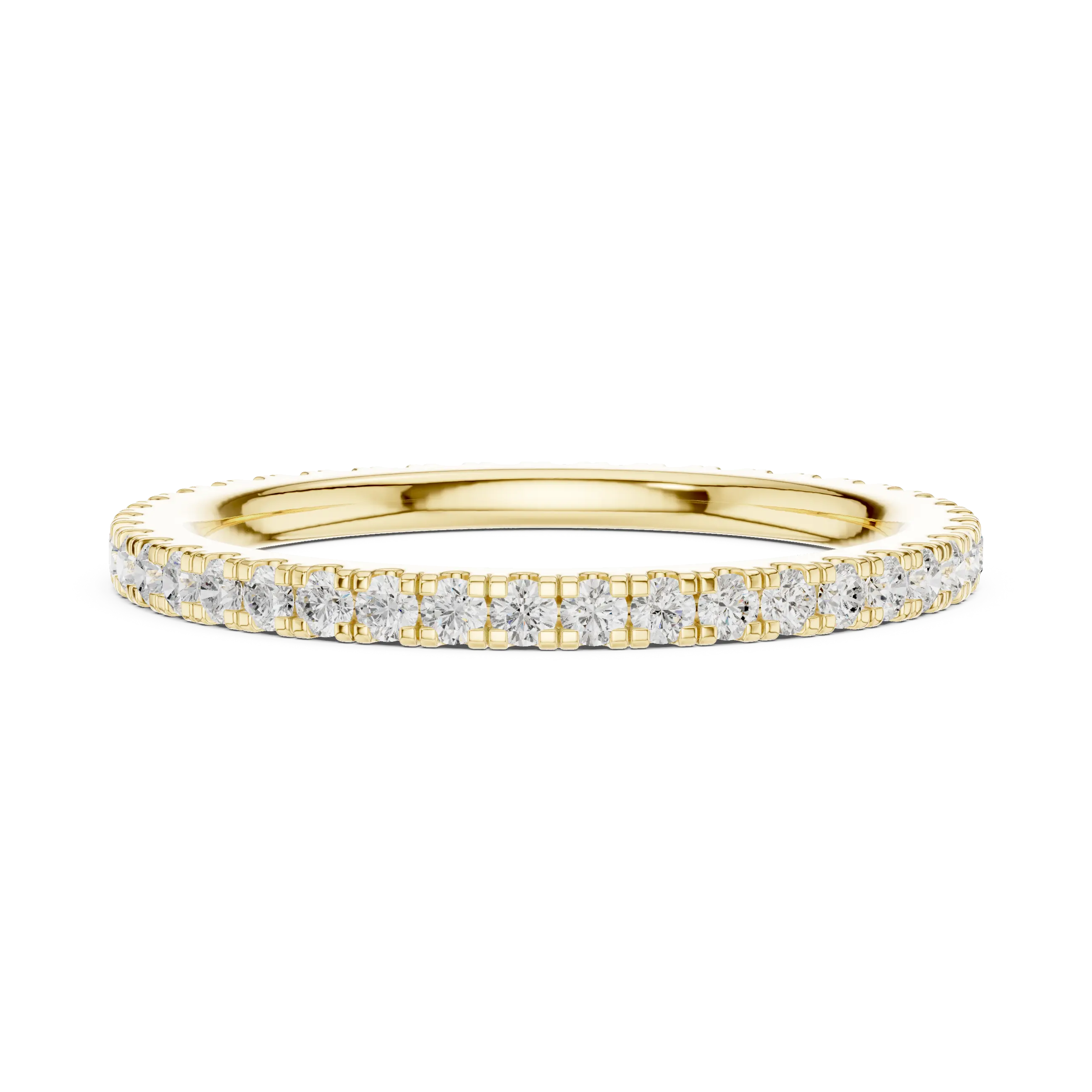 Round Cut Lab Grown Diamond Full Eternity Band in 18K White Gold