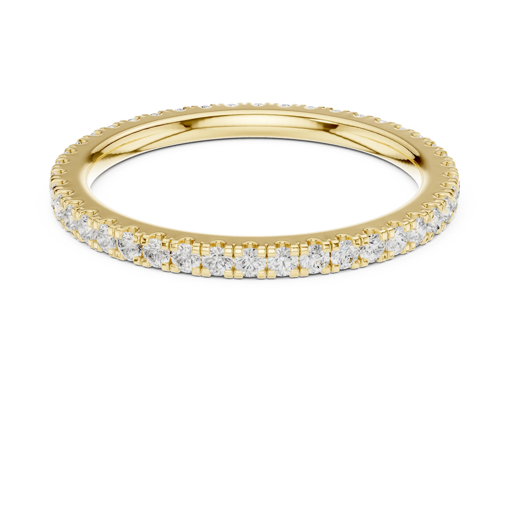 Round Cut Lab Grown Diamond Full Eternity Band in 18K White Gold