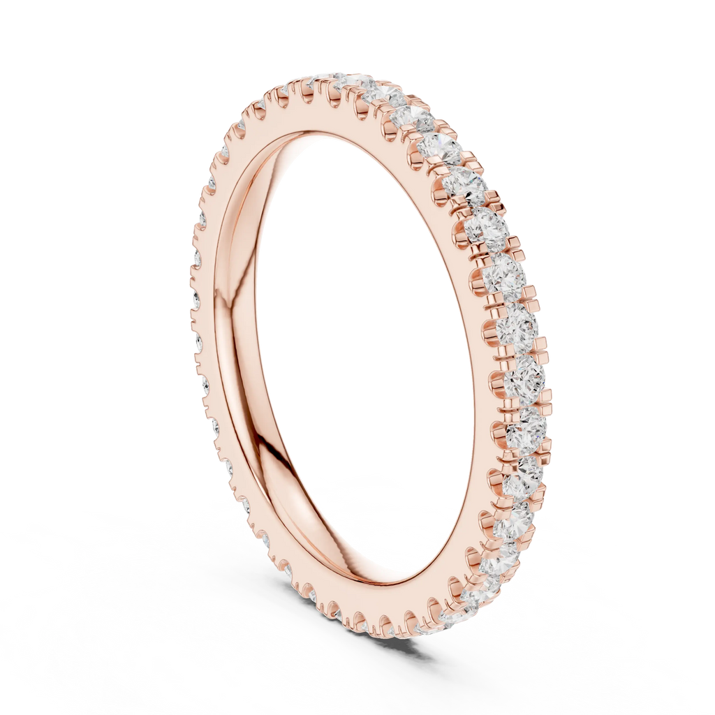 Classic Moissanite Micro-Pave Eternity Band in 14K Yellow Gold