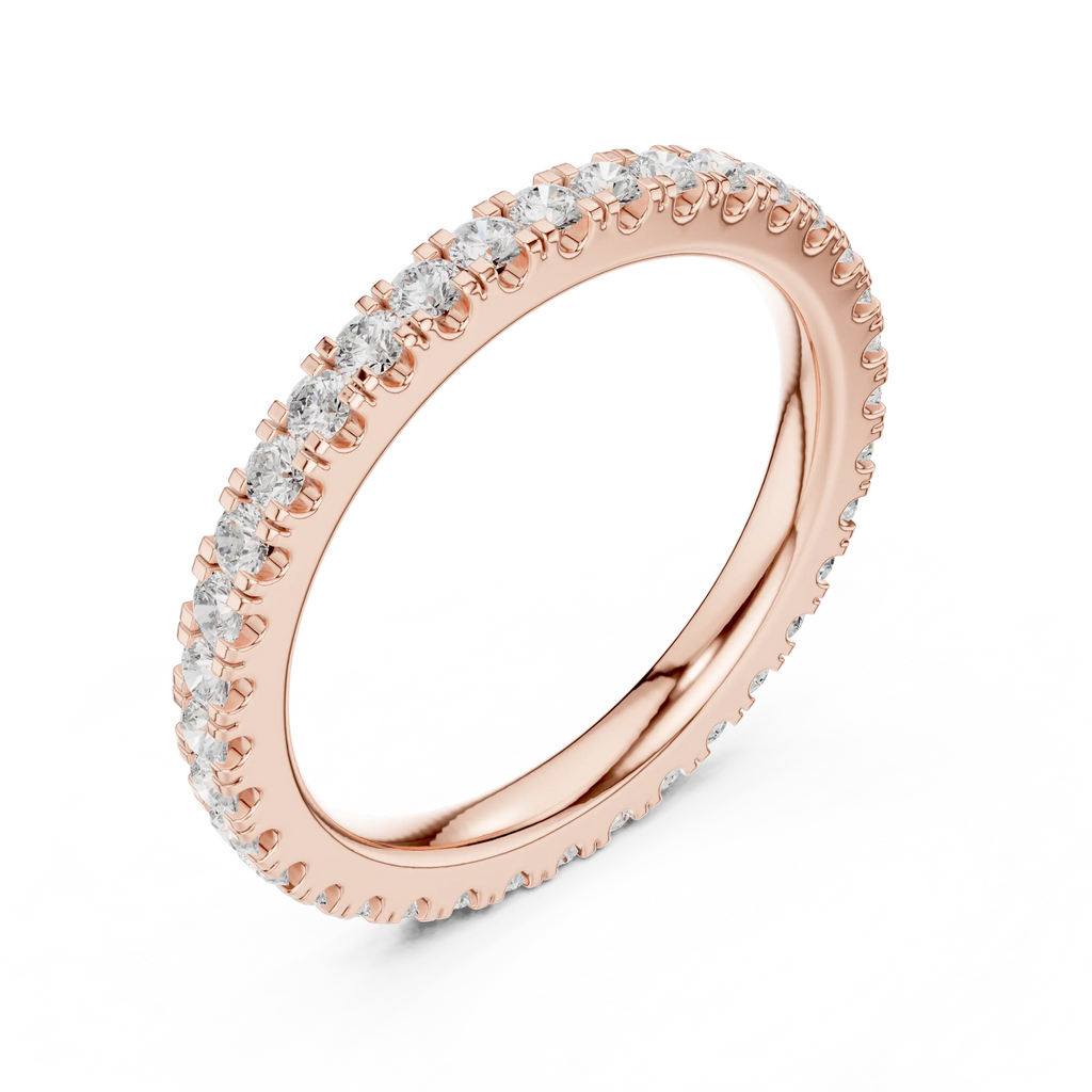 Classic Moissanite Micro-Pave Eternity Band in 14K Yellow Gold