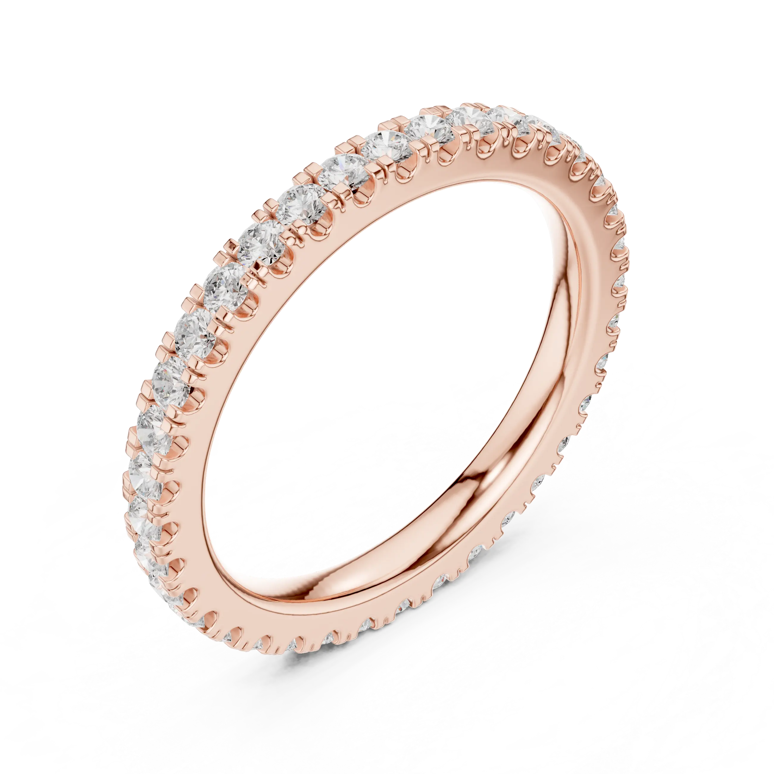 Classic Moissanite Micro-Pave Eternity Band in 14K Yellow Gold