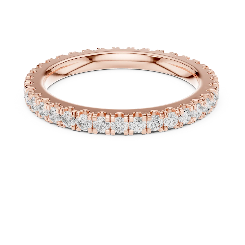 Classic Moissanite Micro-Pave Eternity Band in 14K Yellow Gold