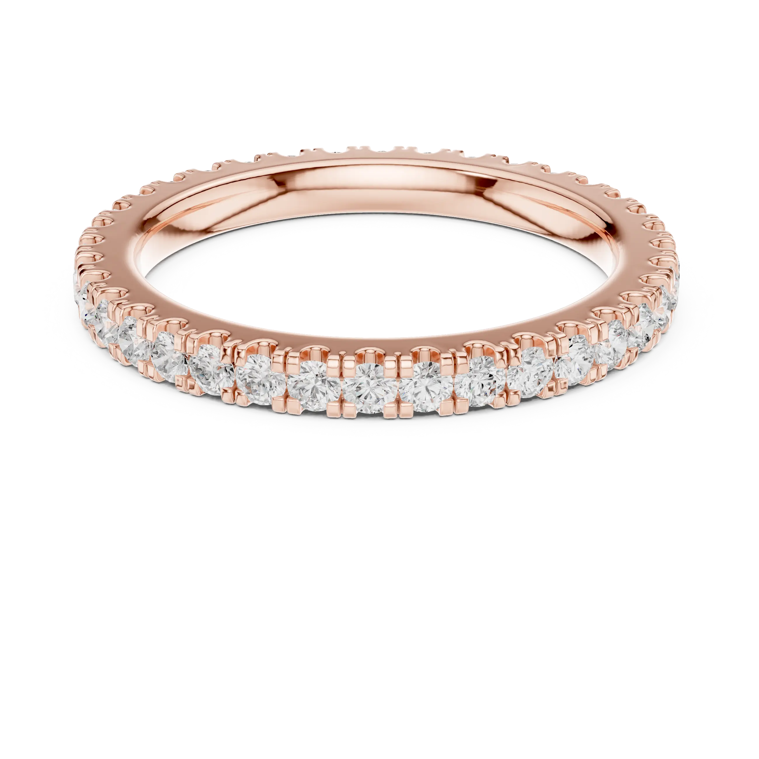 Classic Moissanite Micro-Pave Eternity Band in 14K Yellow Gold