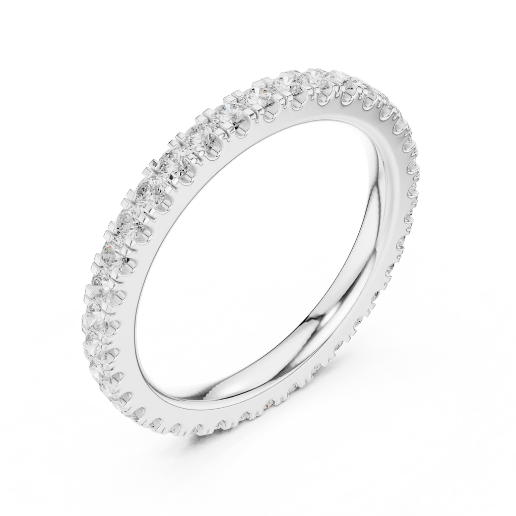 Classic Moissanite Micro-Pave Eternity Band in 14K Yellow Gold