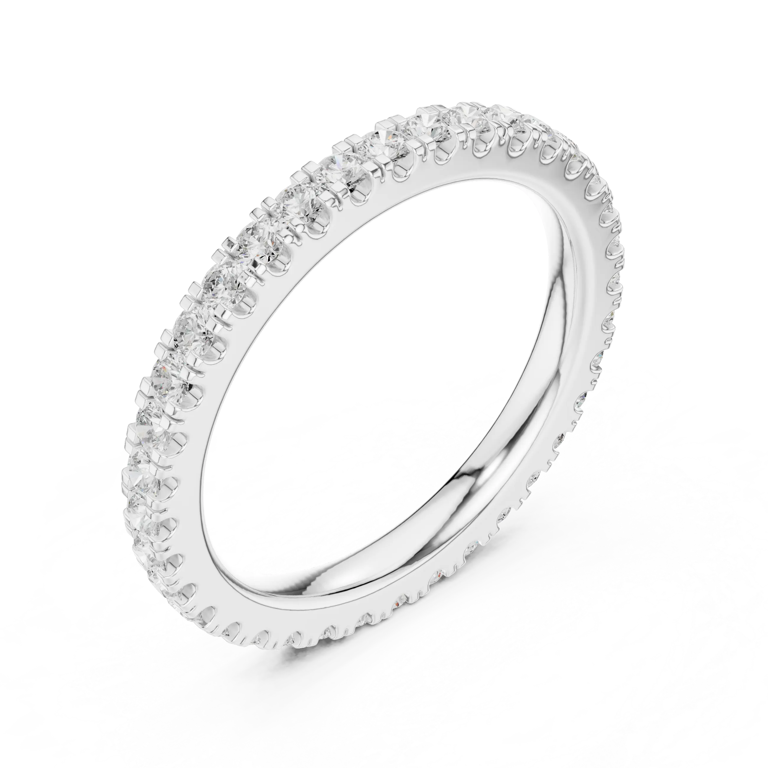 Classic Moissanite Micro-Pave Eternity Band in 14K Yellow Gold