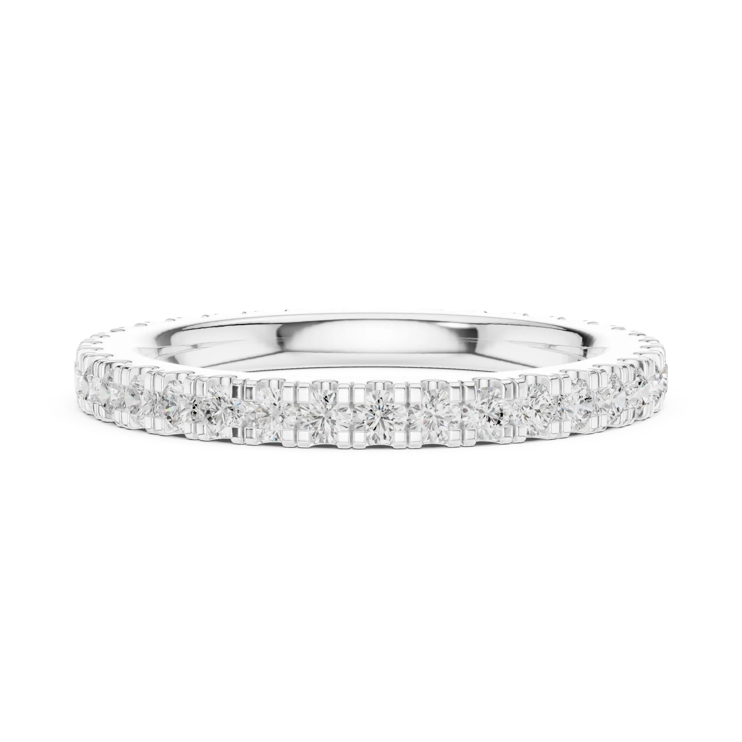 Classic Moissanite Micro-Pave Eternity Band in 14K Yellow Gold