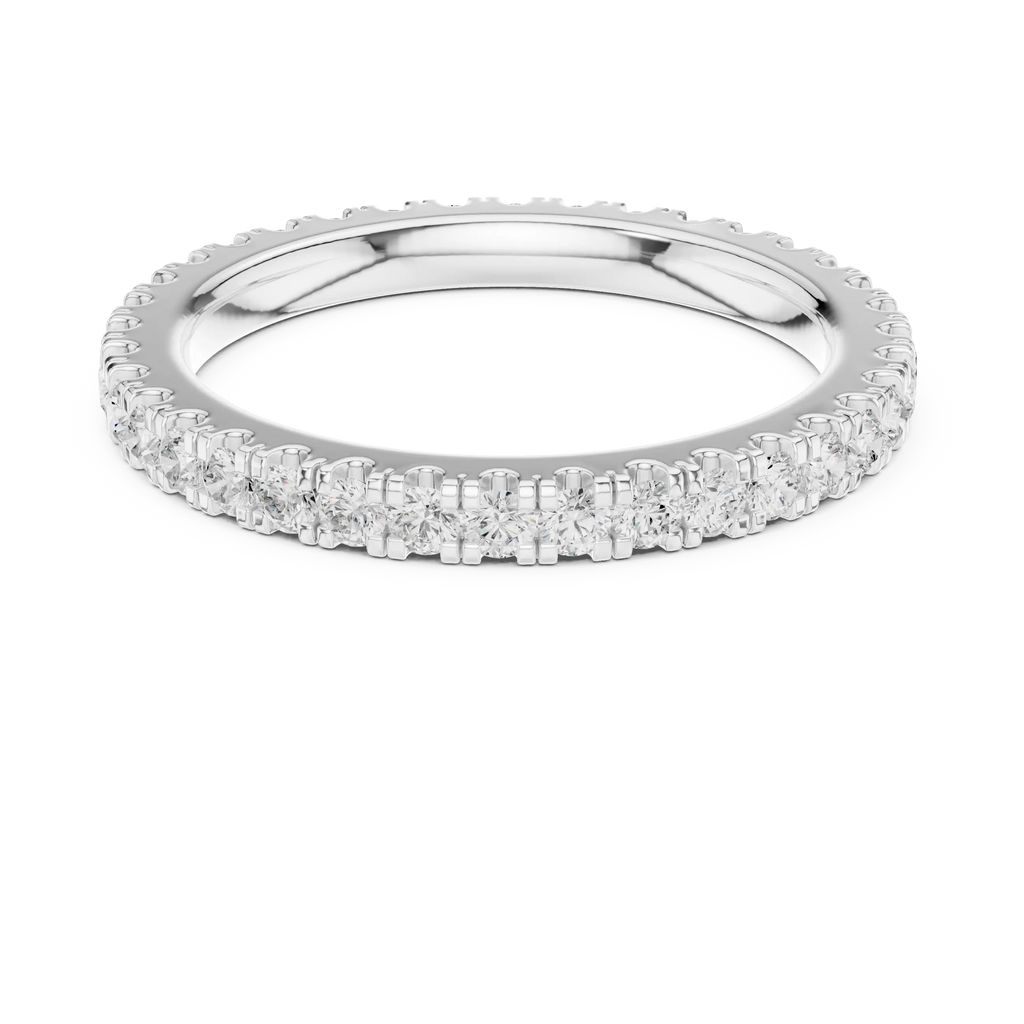Classic Moissanite Micro-Pave Eternity Band in 14K Yellow Gold