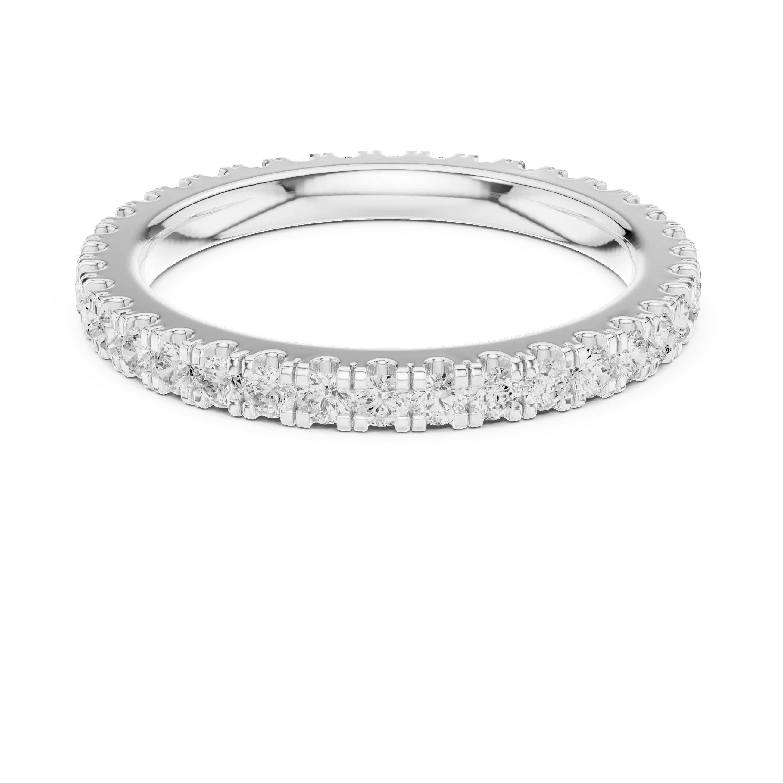 Classic Moissanite Micro-Pave Eternity Band in 14K Yellow Gold