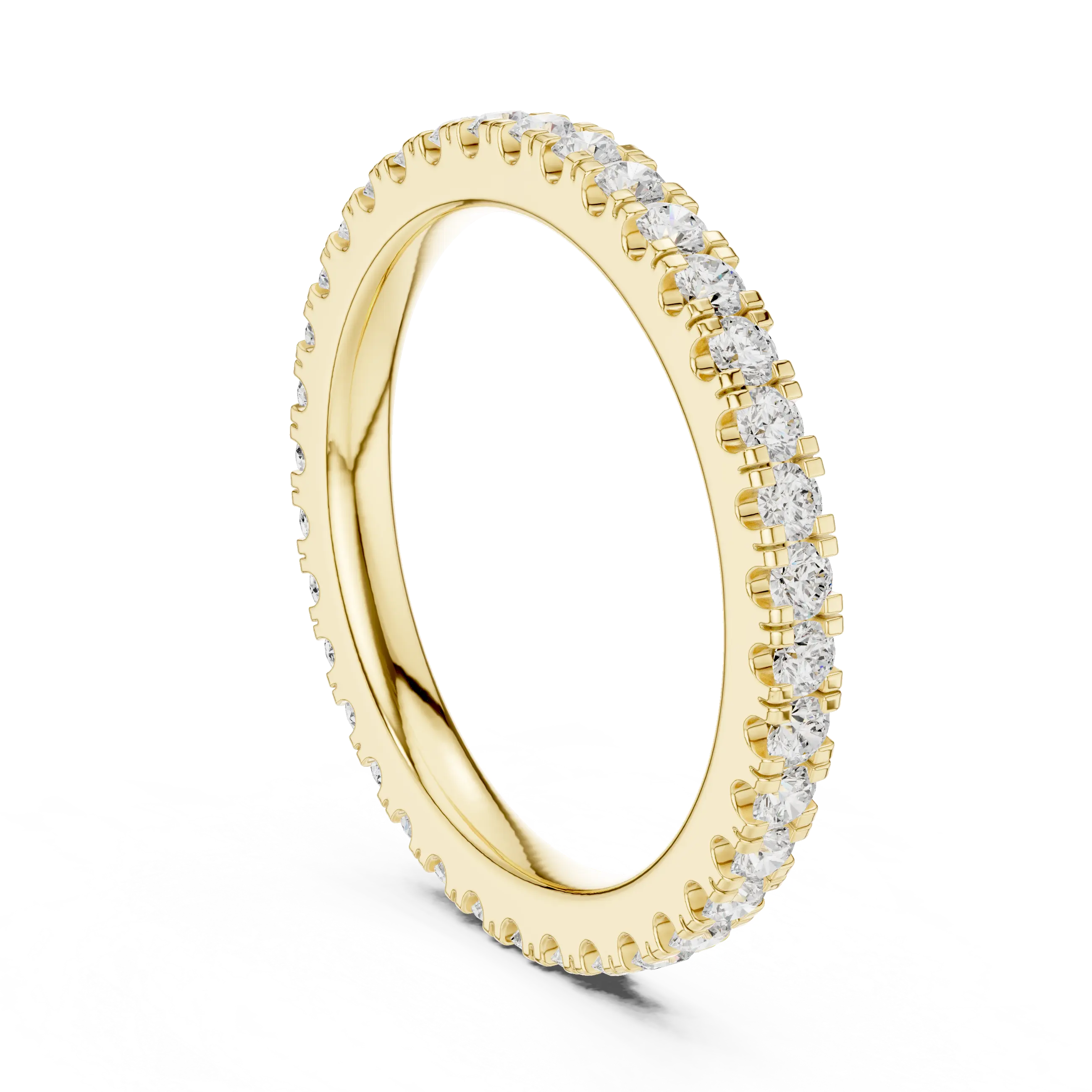 Classic Moissanite Micro-Pave Eternity Band in 14K Yellow Gold