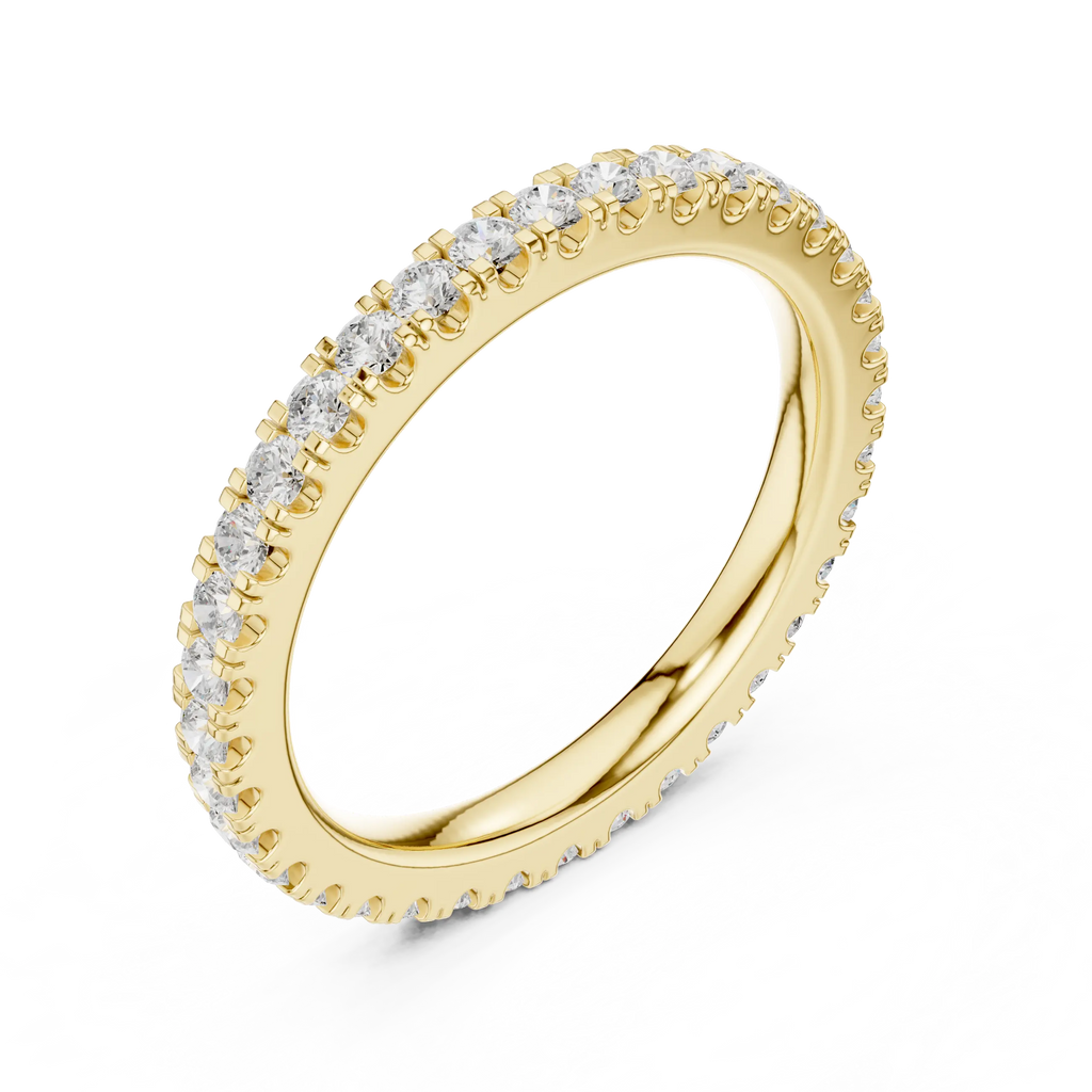 Classic Moissanite Micro-Pave Eternity Band in 14K Yellow Gold