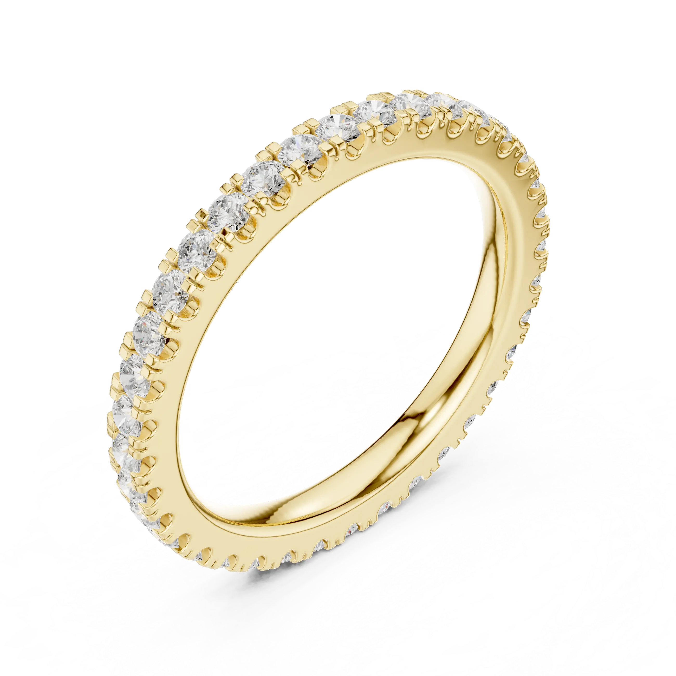 Classic Moissanite Micro-Pave Eternity Band in 14K Yellow Gold