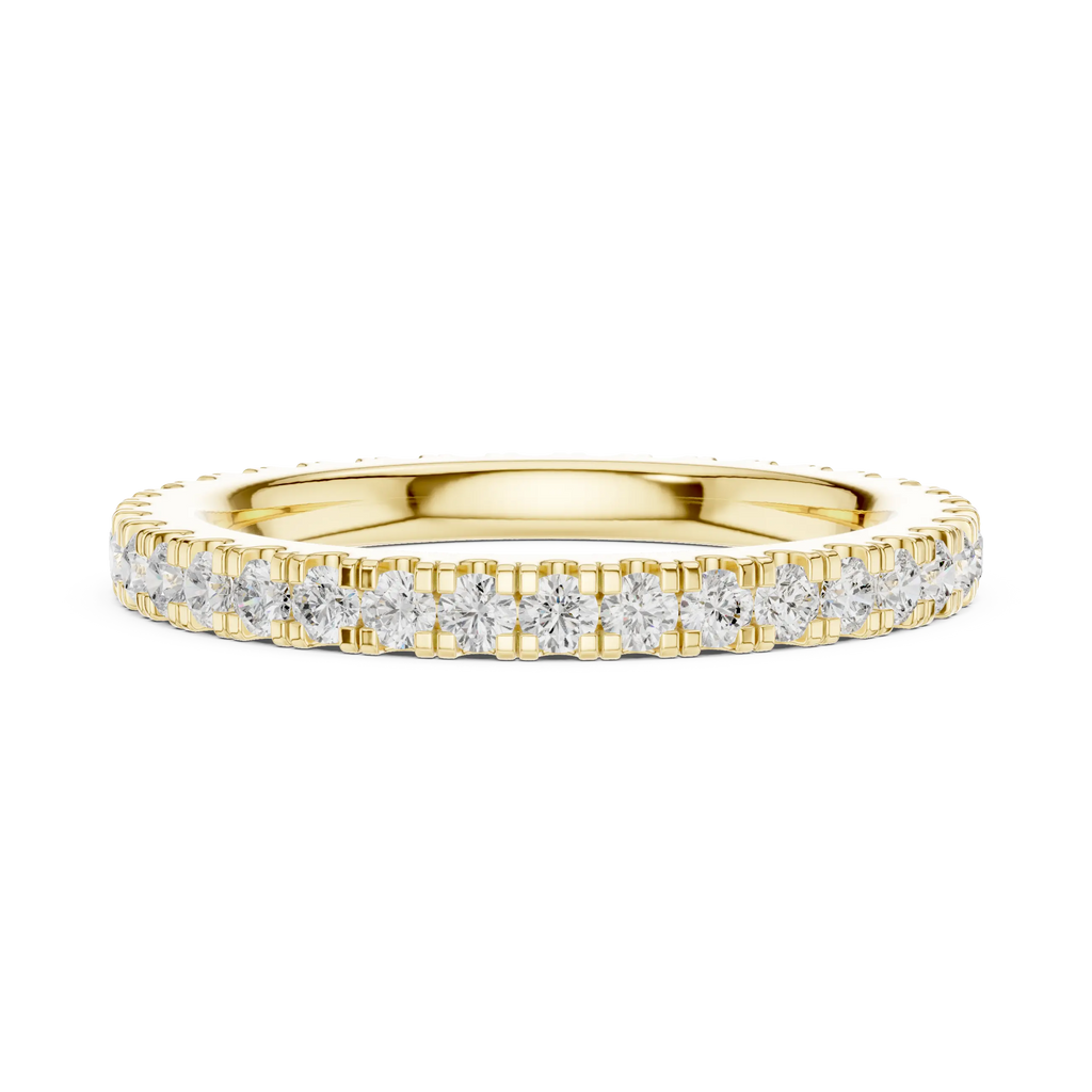 Classic Moissanite Micro-Pave Eternity Band in 14K Yellow Gold