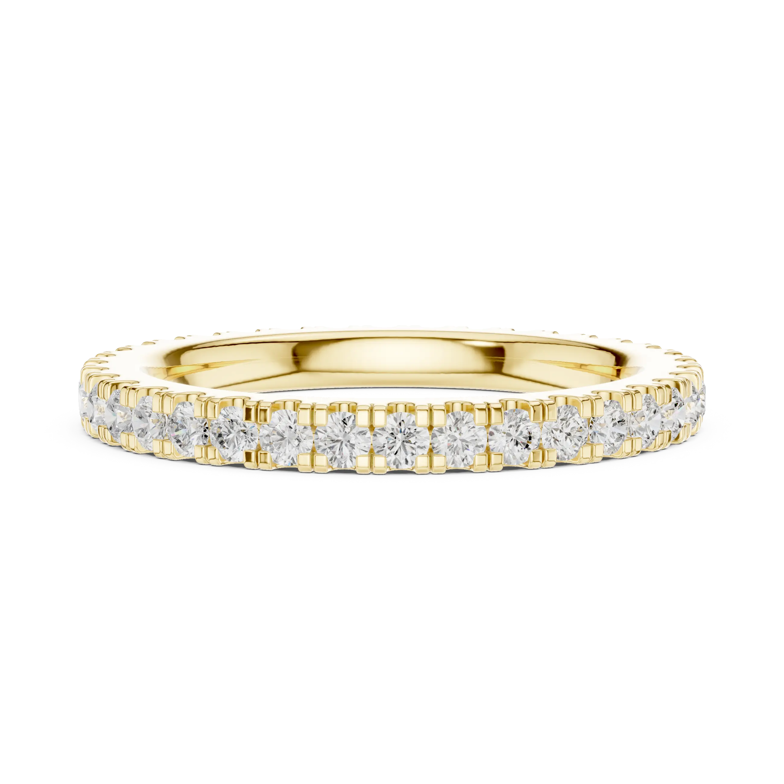 Classic Moissanite Micro-Pave Eternity Band in 14K Yellow Gold