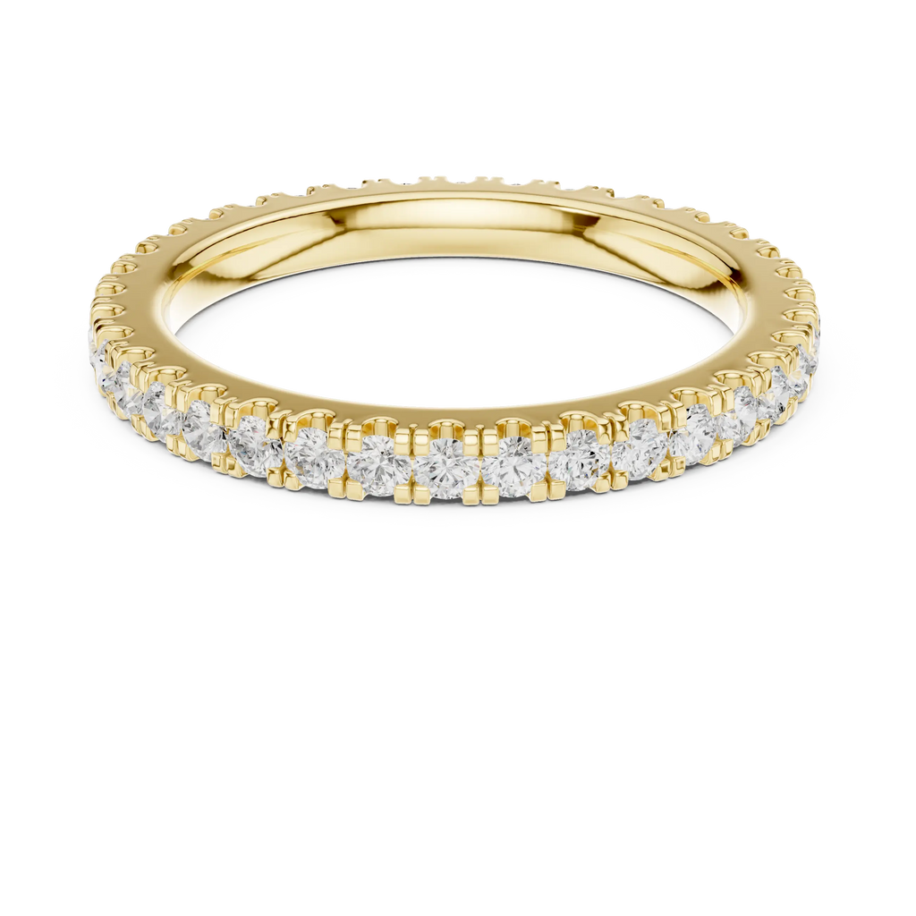 Classic Moissanite Micro-Pave Eternity Band in 14K Yellow Gold