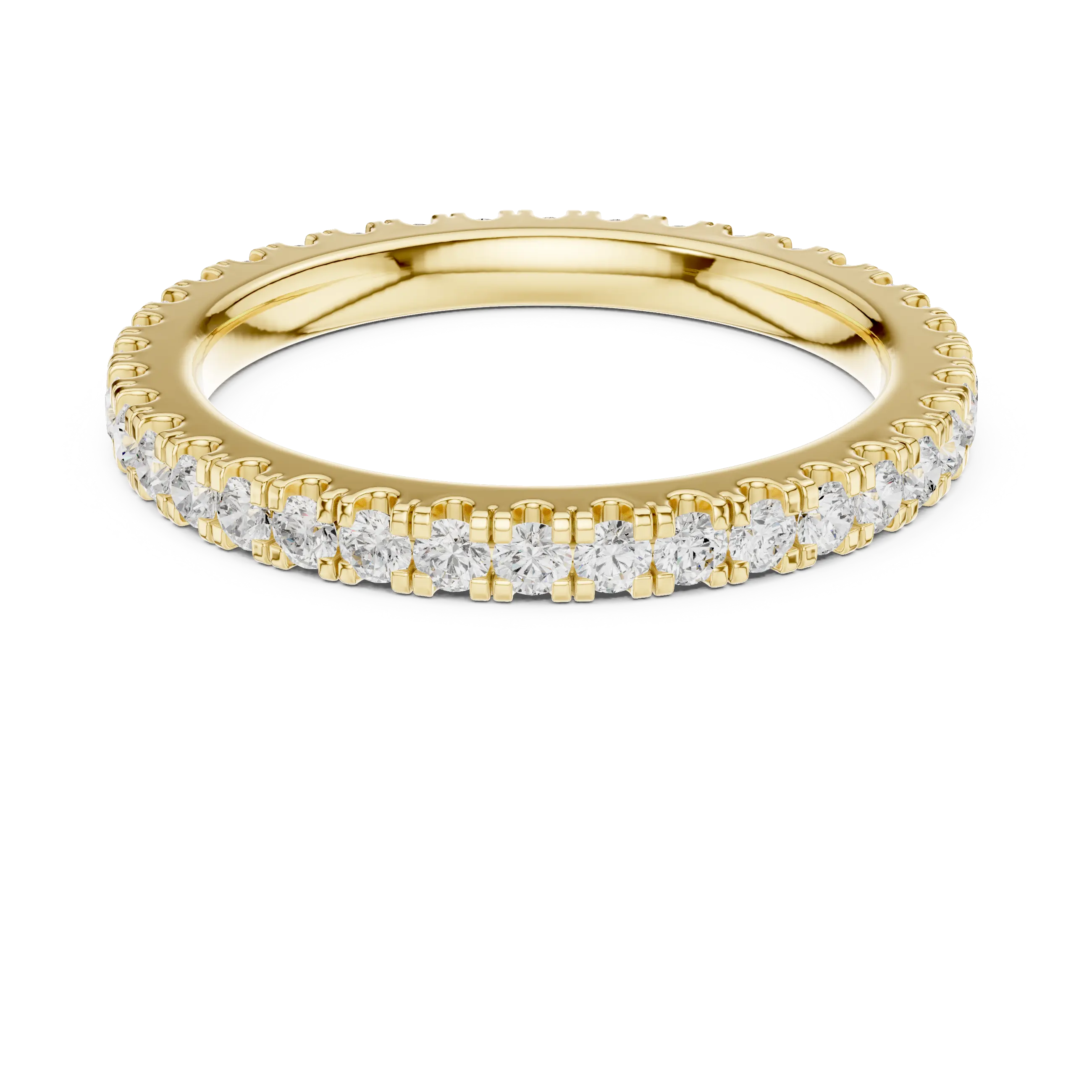 Classic Moissanite Micro-Pave Eternity Band in 14K Yellow Gold