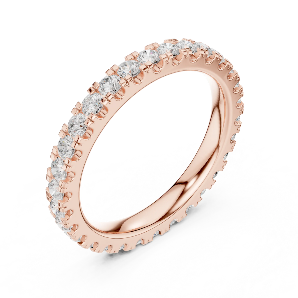 Shared-Prong Moissanite Eternity Band in 10K White Gold