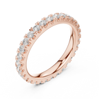Shared-Prong Moissanite Eternity Band in 10K White Gold