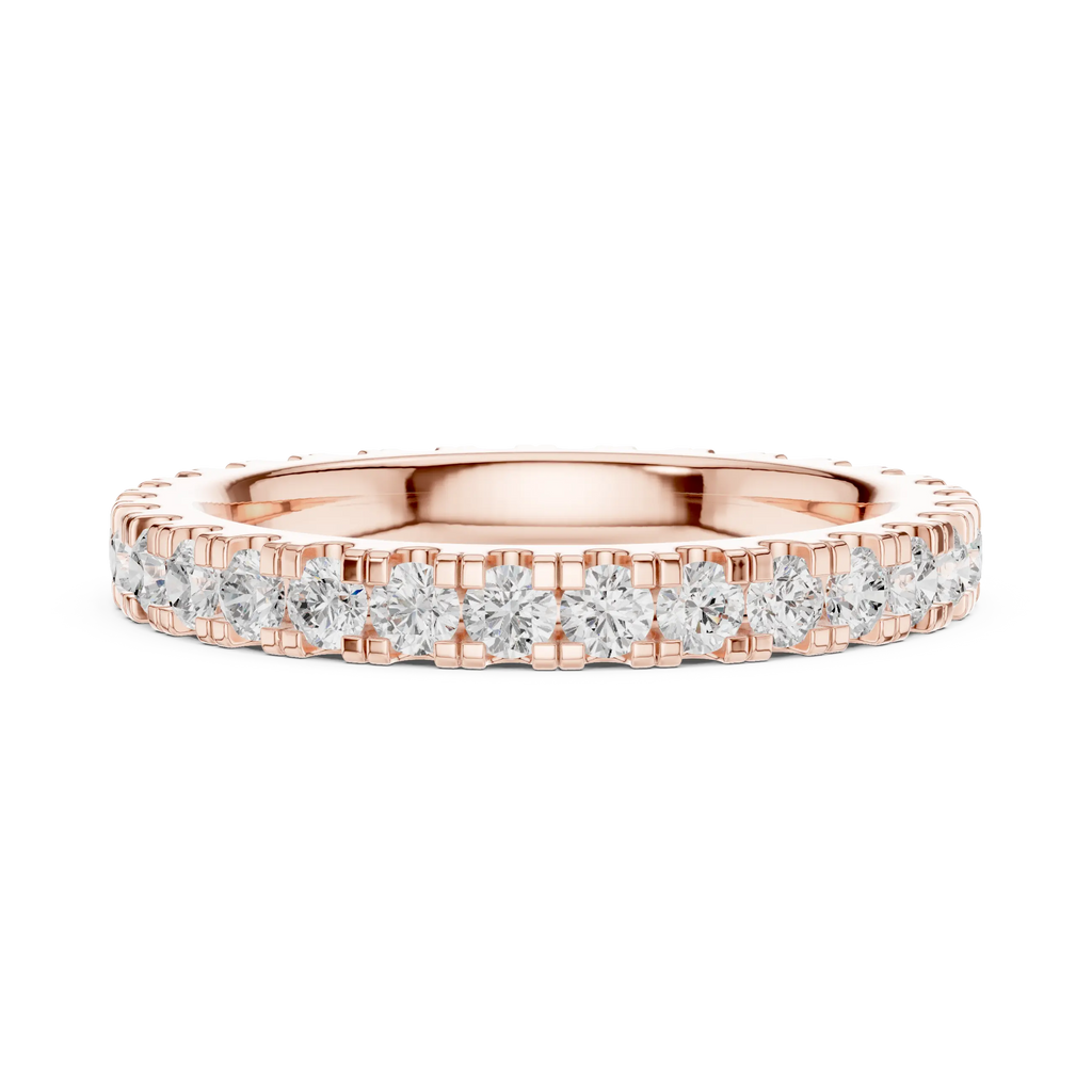 Shared-Prong Moissanite Eternity Band in 10K White Gold