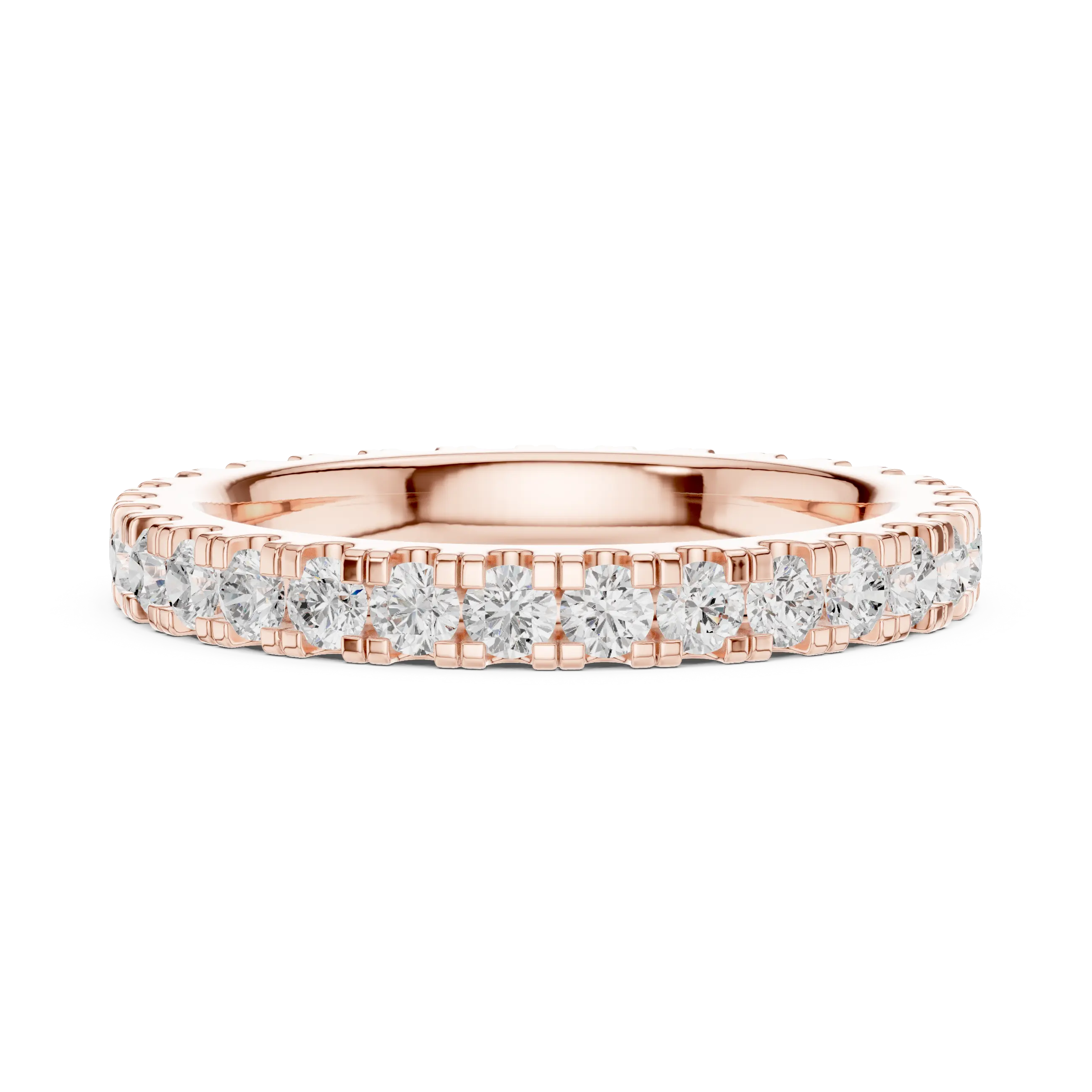 Shared-Prong Moissanite Eternity Band in 10K White Gold
