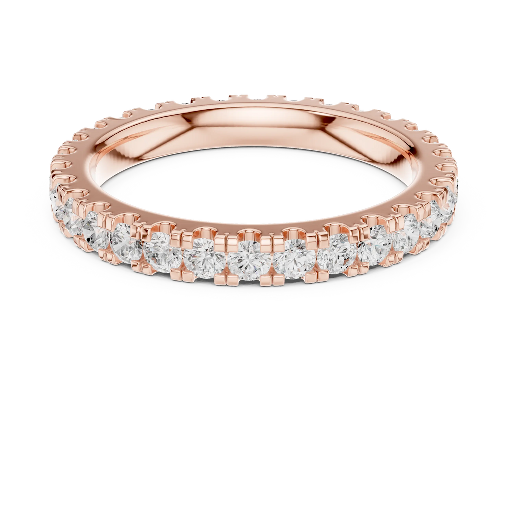 Shared-Prong Moissanite Eternity Band in 10K White Gold