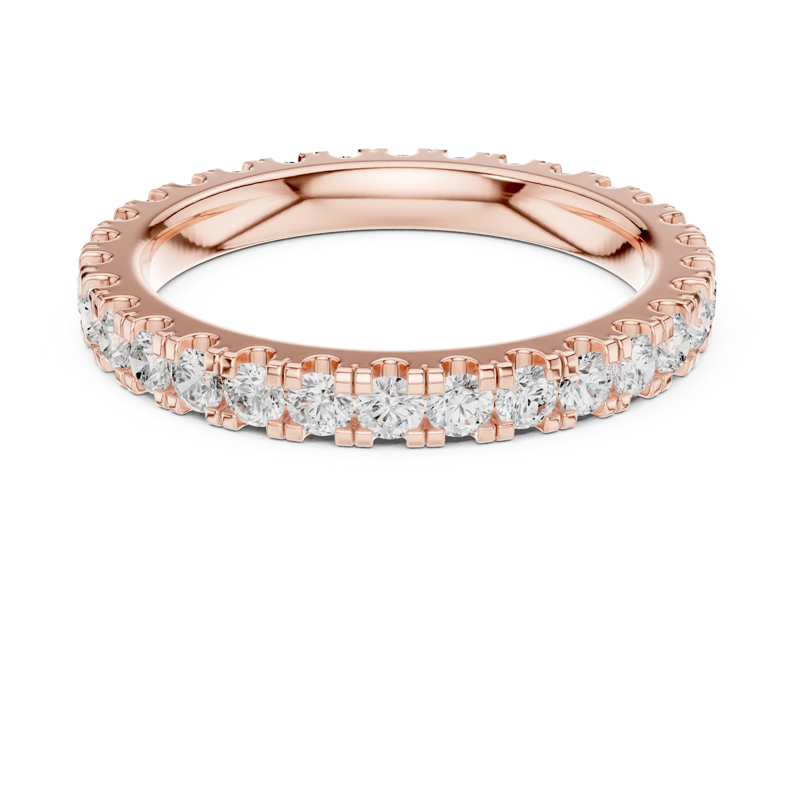 Shared-Prong Moissanite Eternity Band in 10K White Gold