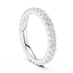 Shared-Prong Moissanite Eternity Band in 10K White Gold