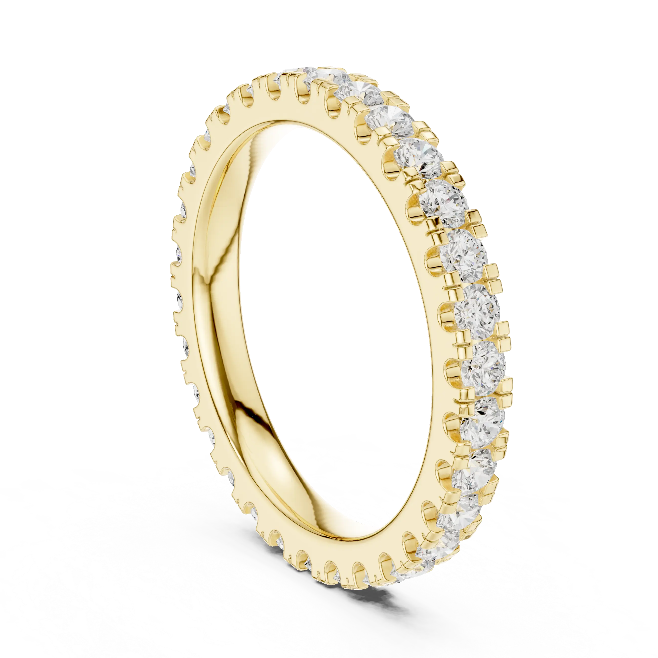 Shared-Prong Moissanite Eternity Band in 10K White Gold