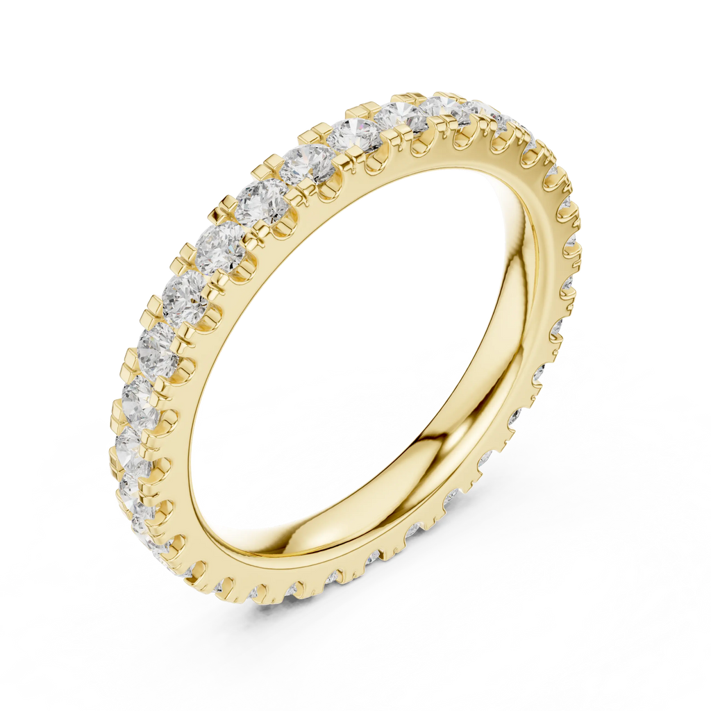 Shared-Prong Moissanite Eternity Band in 10K White Gold
