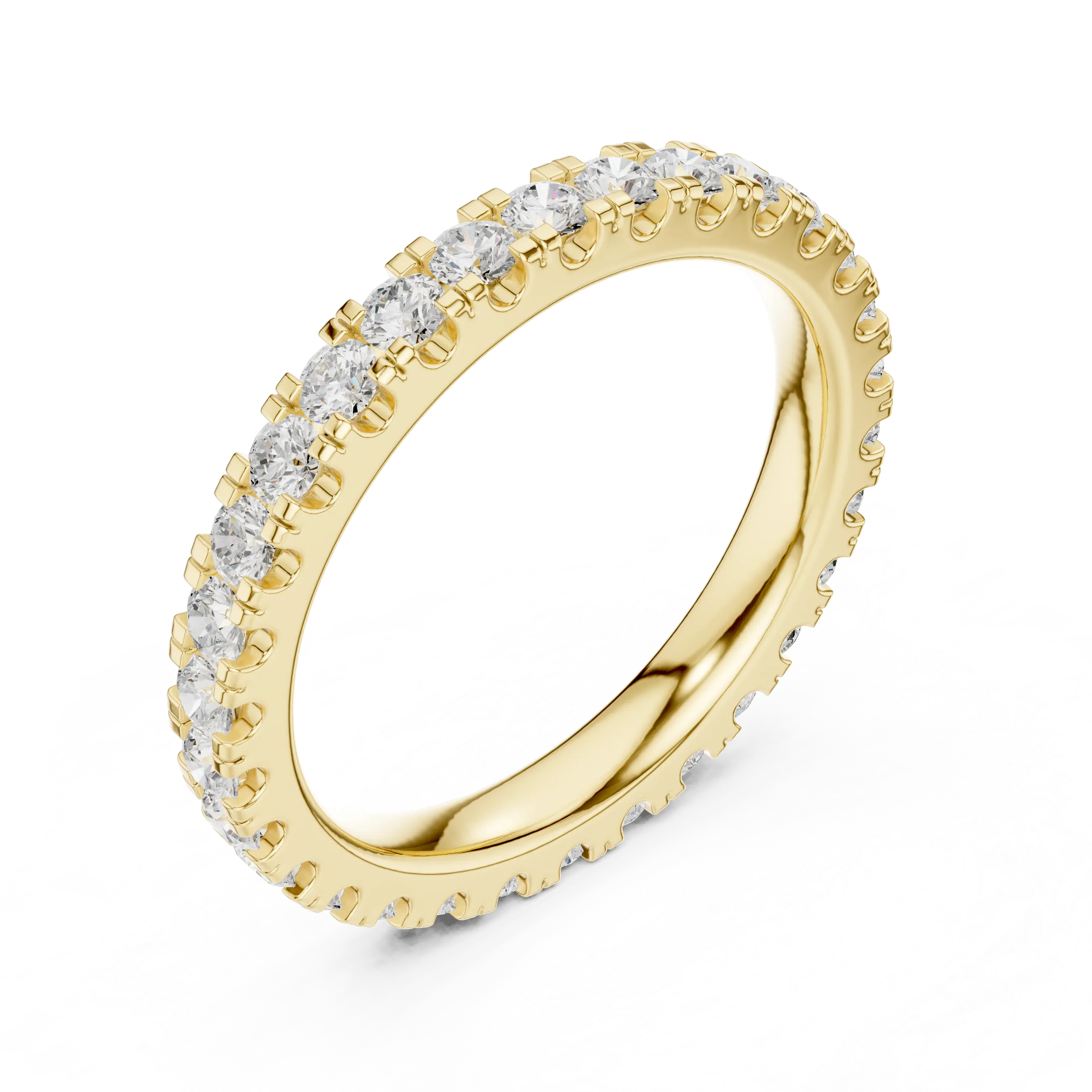 Shared-Prong Moissanite Eternity Band in 10K White Gold