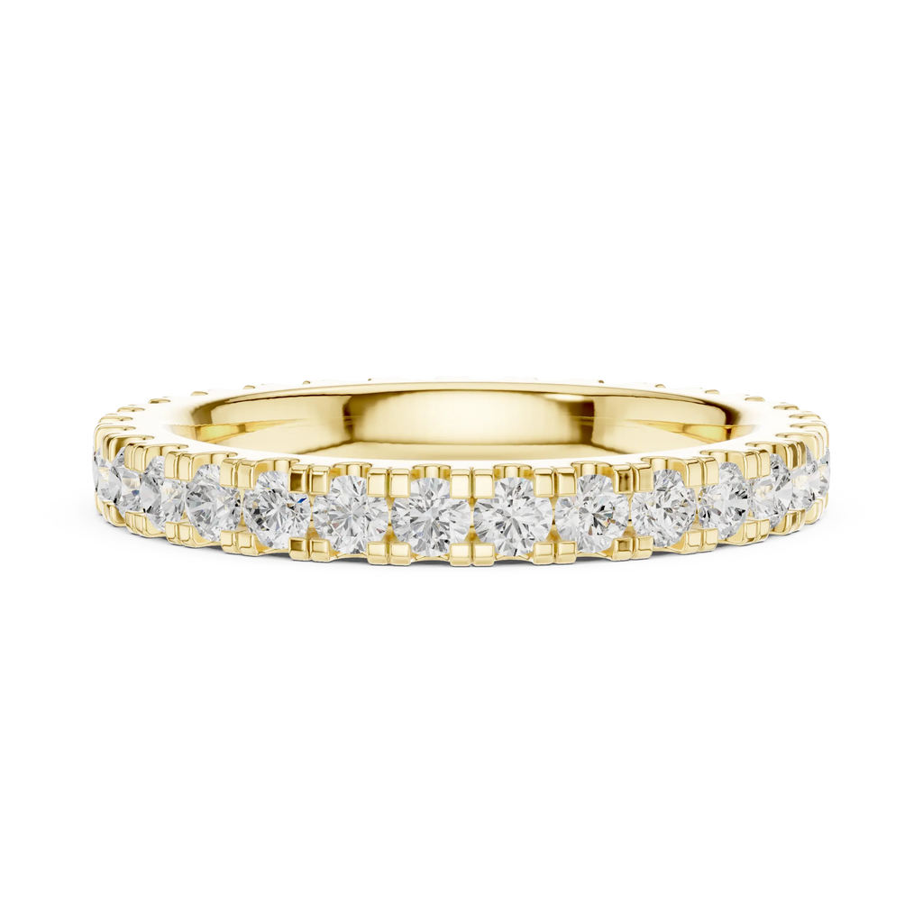 Shared-Prong Moissanite Eternity Band in 10K White Gold
