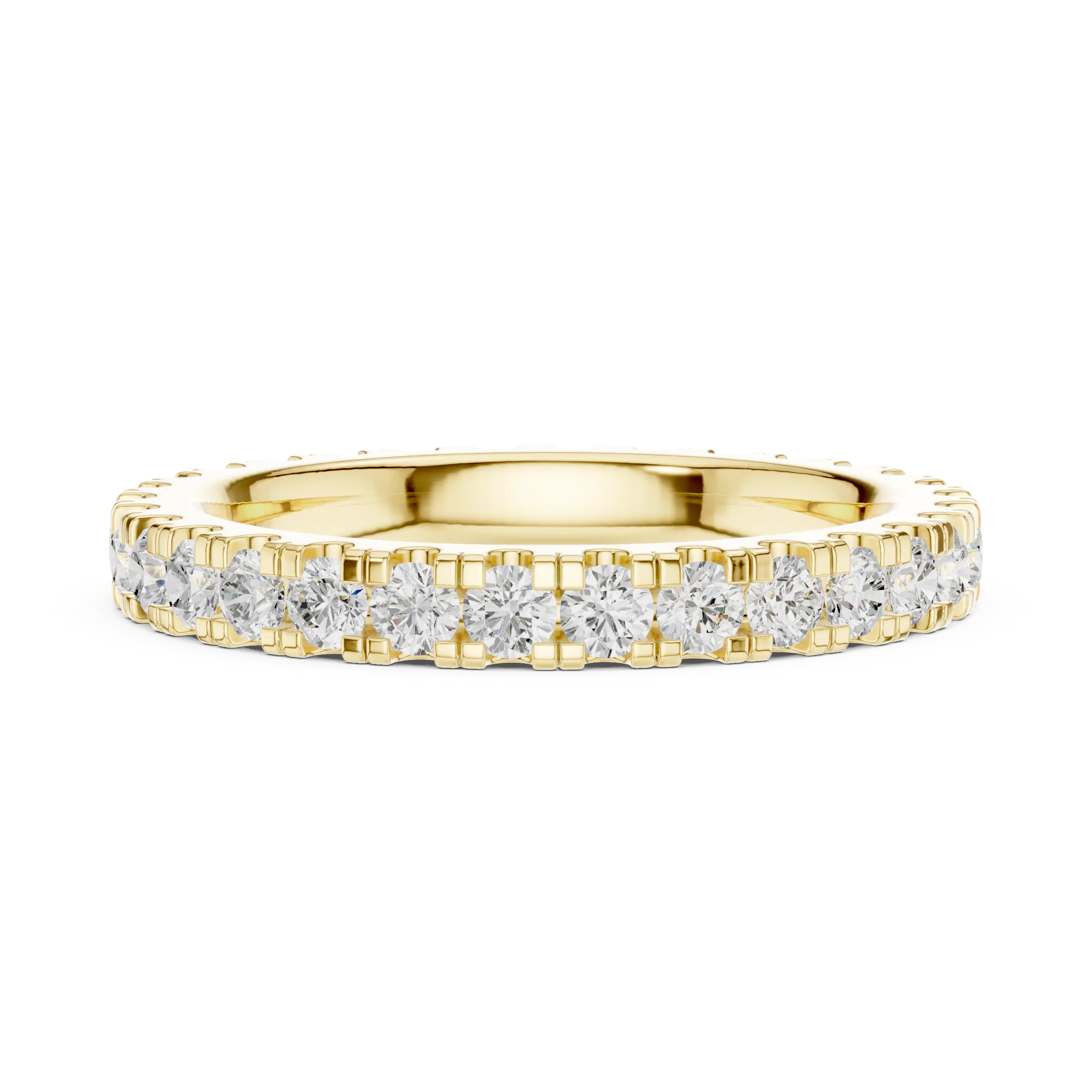 Shared-Prong Moissanite Eternity Band in 10K White Gold