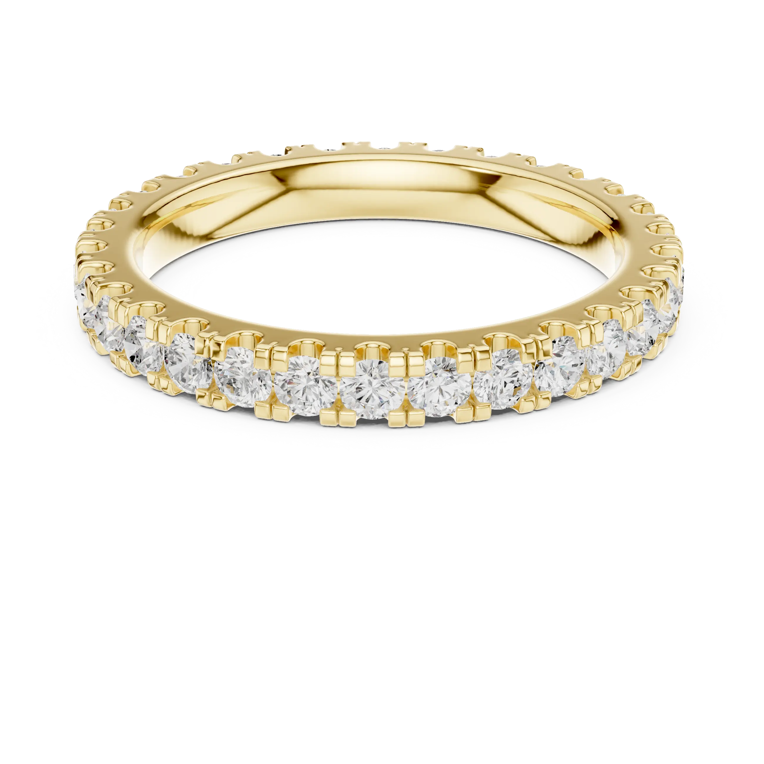 Shared-Prong Moissanite Eternity Band in 10K White Gold