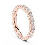 Rose Gold Diamond Eternity Band Round Cut Wedding Ring