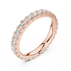 Rose Gold Diamond Eternity Band Round Cut Wedding Ring