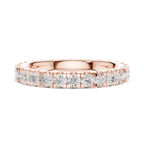 Rose Gold Diamond Eternity Band Round Cut Wedding Ring