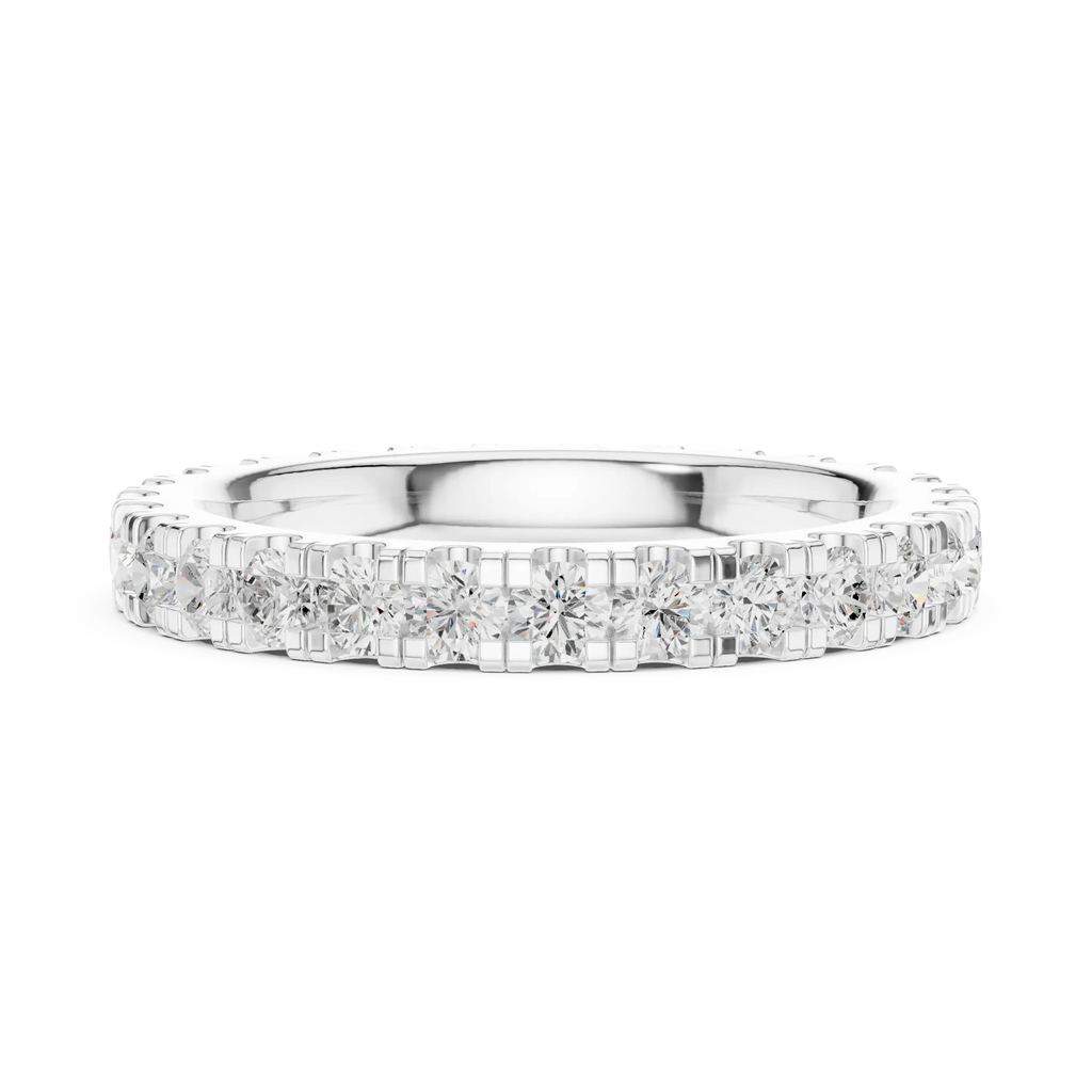 Rose Gold Diamond Eternity Band Round Cut Wedding Ring